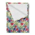thumbnail image 2 of Floral Soft Flannel Fleece Throw Blanket, Botanical Vintage Concept Poppy Flowers Daffodils Anemones on Pinstripe Backdrop, Cozy Plush for Indoor and Outdoor Use, 50" x 70", Multicolor, by Ambesonne, 2 of 5