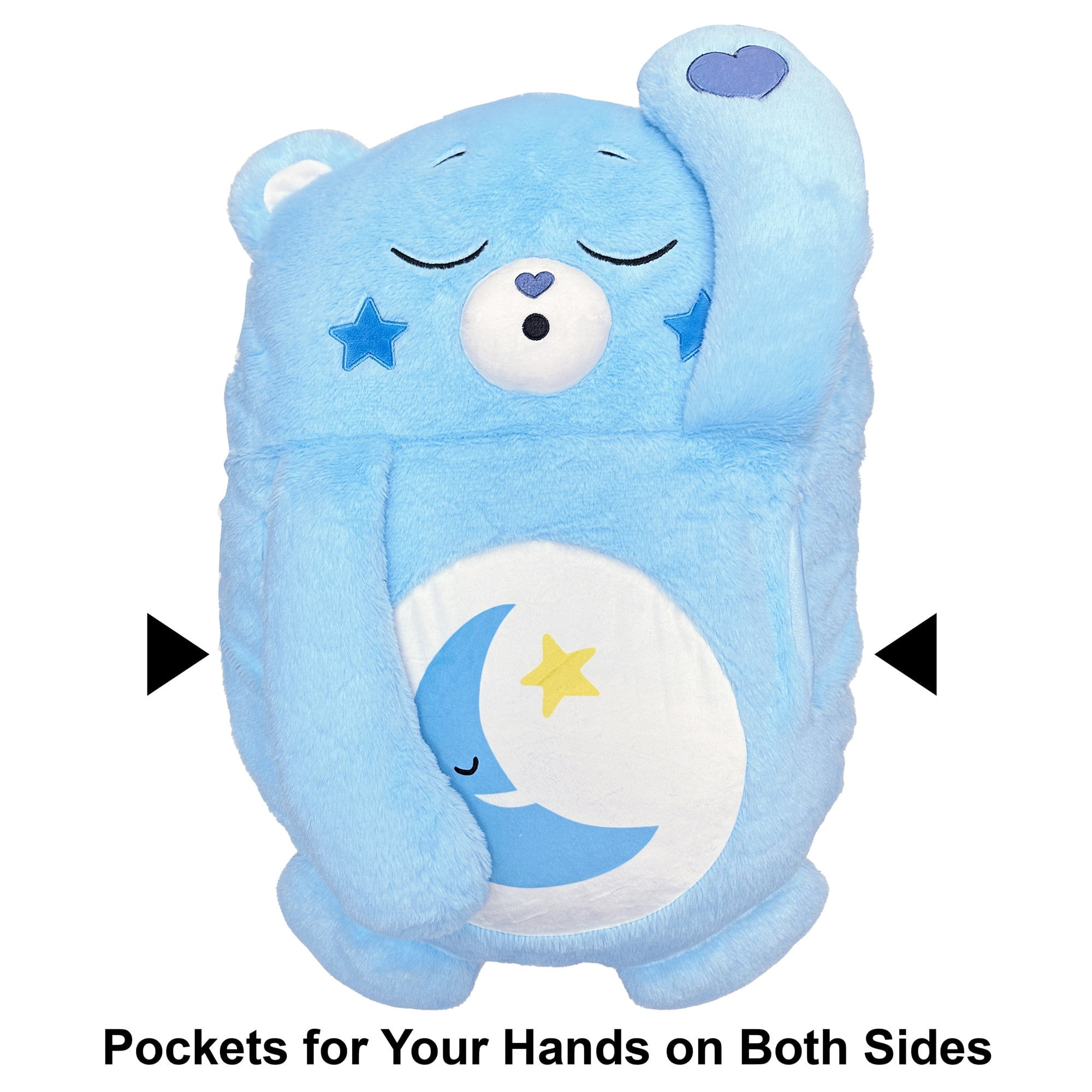 Happy Nappers: Care Bears Pillow Pocket Pal - Bedtime Bear - Plush Character Pillow Case, Animal Cover w/ Weighted Paws, Soft Huggable Companion, Kids