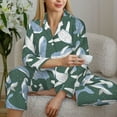 thumbnail image 5 of KLL Beautiful Whales Print Women's Long Sleeve Pajamas with Pants Sleepwear Loungewear 2 Set-Small, 5 of 7