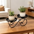 thumbnail image 6 of YuanGuangQ Double Tier Iron Plant Stand, European Style Floor Standing Flower Pot Display Rack, Sturdy Plant Storage Shelf for Living Room Balcony Window Sill Home Use, 6 of 6