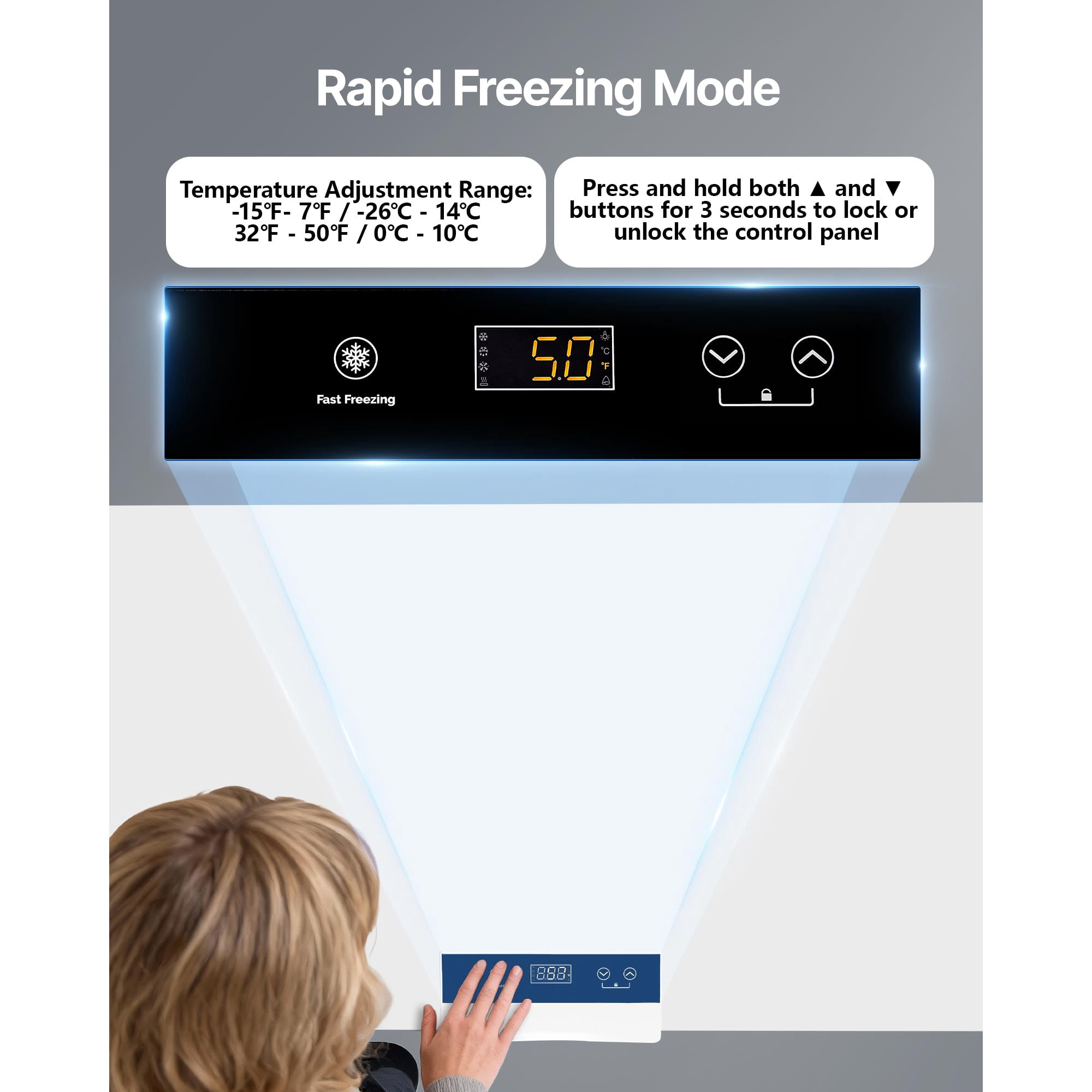 KFFKFF 6.7 Cu.ft Compact Chest Freezer, Free-Standing Deep Freezer with Top-Opening Door, Includes 2 Removable Baskets & Adjustable Temperature Control - Energy Efficient, Quiet Operation, White