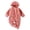 Pink, variant on YDFCWXW Hooded Snowsuit Jumpsuit Cozy Baby, Soft Hooded Design Easy Zipper Winter Clothes for Baby Girl (Navy, 6-9 Months)