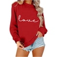 thumbnail image 1 of Penkiiy Chandails en Molleton de la Saint-Valentin pour Femmes - Mignon Chandail en Molleton de la Saint-Valentin Décontracté Cœur Pull-Over m Rouge, 1 of 4