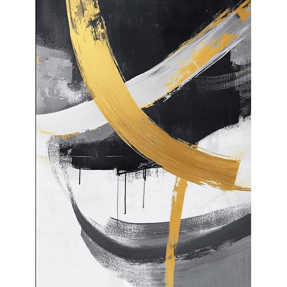 Abstract Gold Black Grey Canvas Wall ArtPerfect for Living Room Office Dining Room Apartment Hotel