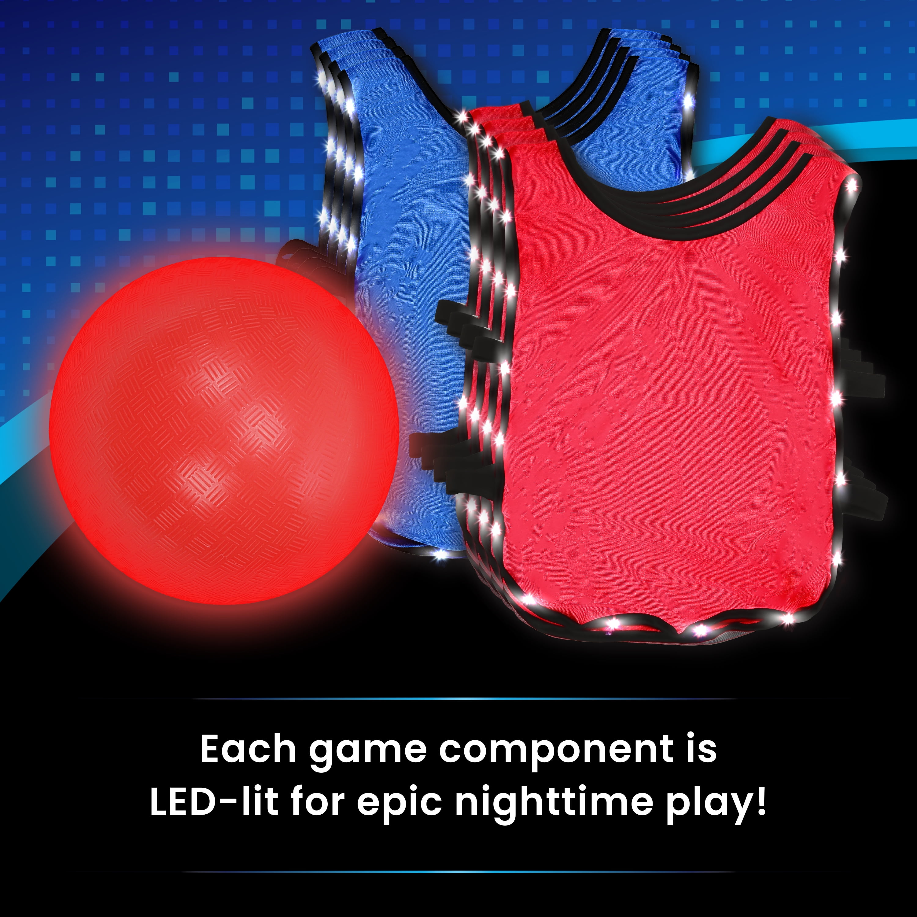 LED Kickball Set, Light-Up Outdoor Sports Game, for All Ages, by MinnARK
