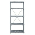 thumbnail image 2 of Benjara Industrial Bookshelf with 4 Shelves and Open Metal Frame, Silver and Gray, 2 of 2