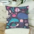 thumbnail image 3 of MKHERT Underwater Animals Throw Pillowcase Pillow Cover Cushion Couver 18x18 inch, Set of 2, 3 of 3