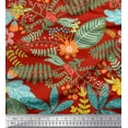 thumbnail image 1 of Soimoi Japan Crepe Satin Fabric Leaves & Montara Tetrarose Artistic Print Fabric by The Yard 42 Inch Wide, 1 of 3