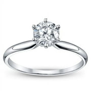 925 Sterling Silver Ring Wedding Band Solitaire Cz Round Stone Women's Engagement Bridal