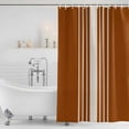 thumbnail image 4 of Burnt Orange Beige Striped Waterproof Fabric Shower Curtain,Modern Farmhouse Retro Lines Waterproof Fabric Shower Curtain for Bathroom Curtains Bathtubs Shower Curtains with 12 Hooks Standard 66x72, 4 of 8