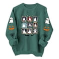 thumbnail image 3 of Jsaierl Halloween Sweatshirts for Women Cute Ghost Print Pullovers Trendy Classic Round Neck Long Sleeve Sweater Tops Halloween Costumes, Sizes S-2XL, 3 of 9