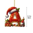thumbnail image 3 of Luoshdecor 26 Letter Ornaments Christmas Tree Decoration,Christmas Letter Tree Hanging Pendant with v Xmas Hat,Cute Alphabet for DIY Craft Ornaments (A) 3.1in, 3 of 7