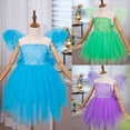 thumbnail image 4 of Disfraz de hada Pixie para niñas, princesa Disney Tinker Bell, vestido azul y morado con alas, vestidos de fiesta de cumpleaños, 2023, 4 of 5