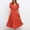 Orange, variant on Fesfesfes Spring Dresses for Women Casual Solid Color V-neck Boho Dress Waist Lace-up Flared Short Sleeve Ruffle Splicing Part Dress