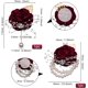 thumbnail image 2 of Rojo - 2 piezas de ramilletes de muñeca Ramillete de boda Pulsera de perlas Diamante de imitación Rosa roja Ramillete de muñeca de flores artificiales Pulsera de boda de flores de dama de honor, 2 of 5