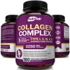 NutriFlair Multi Collagen Peptides Supplement for Hair, Skin, Nails, Joint Health 180 Vegetable Capsules