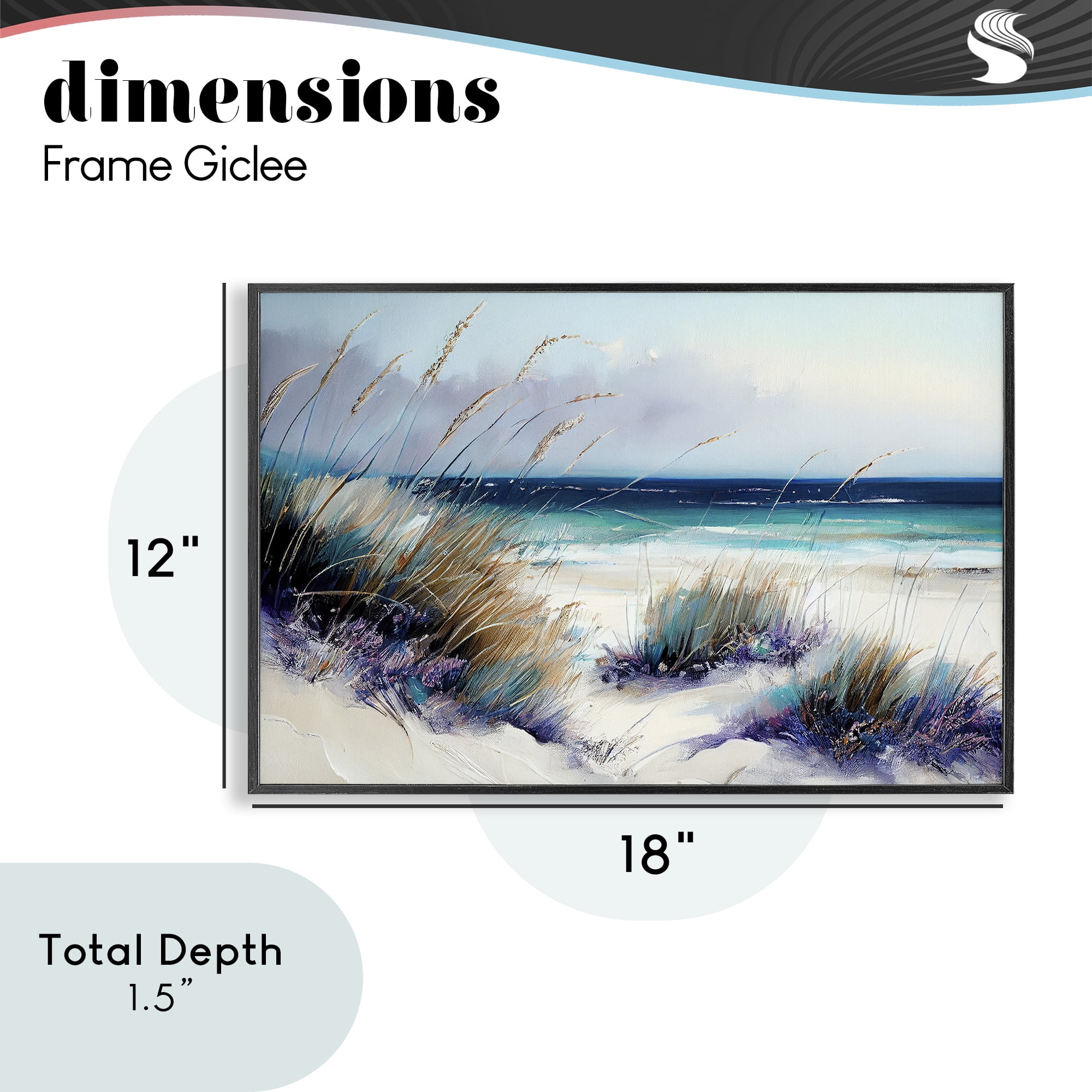 Euphoria Beach Dunes Black Framed Giclee Art, design by Sasha