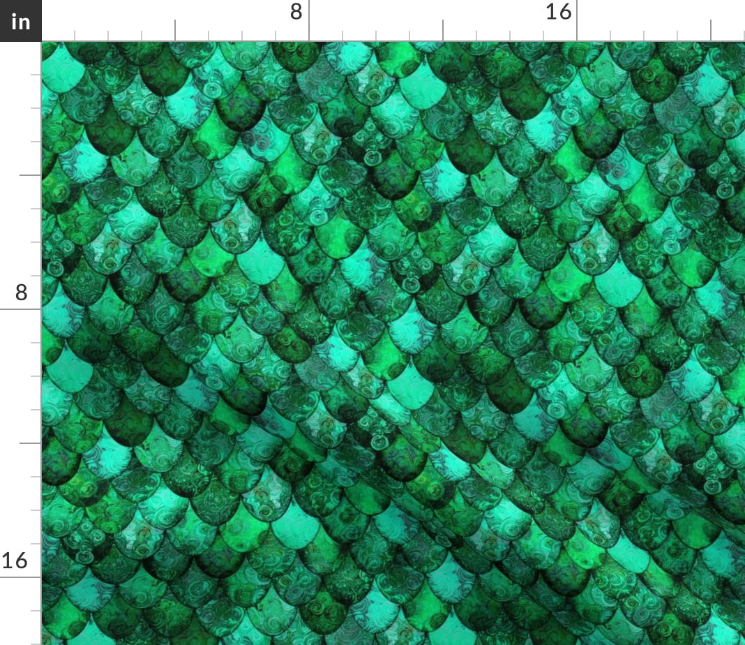 Spoonflower Fabric Dragon Scales Irish Greens Green Animal Print