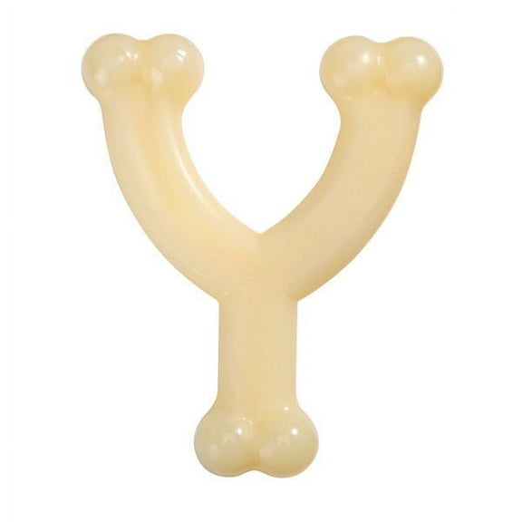 Tough Nylon Dog Toys Durable Wishbone Shaped Dental Chew Deterrent - Choose Size (Regular - 4 1/2")
