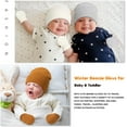 thumbnail image 6 of Newborn Baby Beanie Hat Gloves Set, 2pcs Toddler Kids Solid Soft Winter Warm Knit Hat with Gloves for Unisex Boys Girls (Gray & Caramel Colors,3-24 Months), 6 of 6