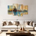 thumbnail image 2 of Elephant Stock City Lights Wall Art - Horizontal Multi Panel Canvas - Living Room Wall Decor - Abstract Multi Panel - Blue And Yellow Decor By Ruane Manning - 75" x 48", 2 of 4