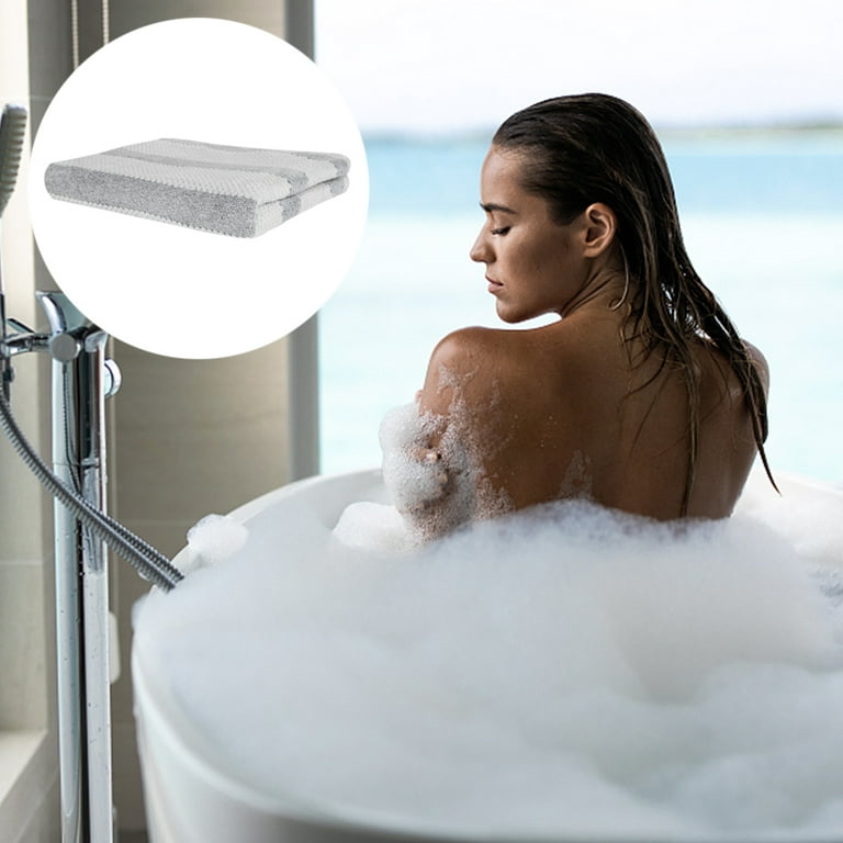 2PCS Waffle Weave Microfiber Towel - Lusciously Soft, Fast Absorbing Towel  Bath Towel, Blue 