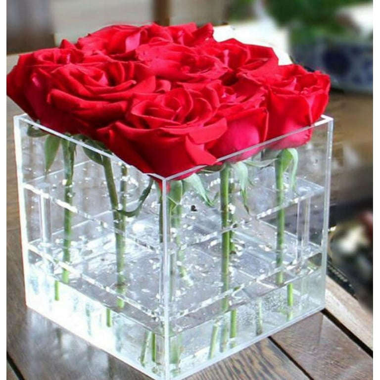 Clear Acrylic Cube Vase, Square, 5 inches - Great for Lightweight  Centerpieces