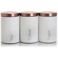 thumbnail image 2 of MegaChef Essential 3-Piece Kitchen Storage Canister Set, Matte White/Copper, 2 of 7