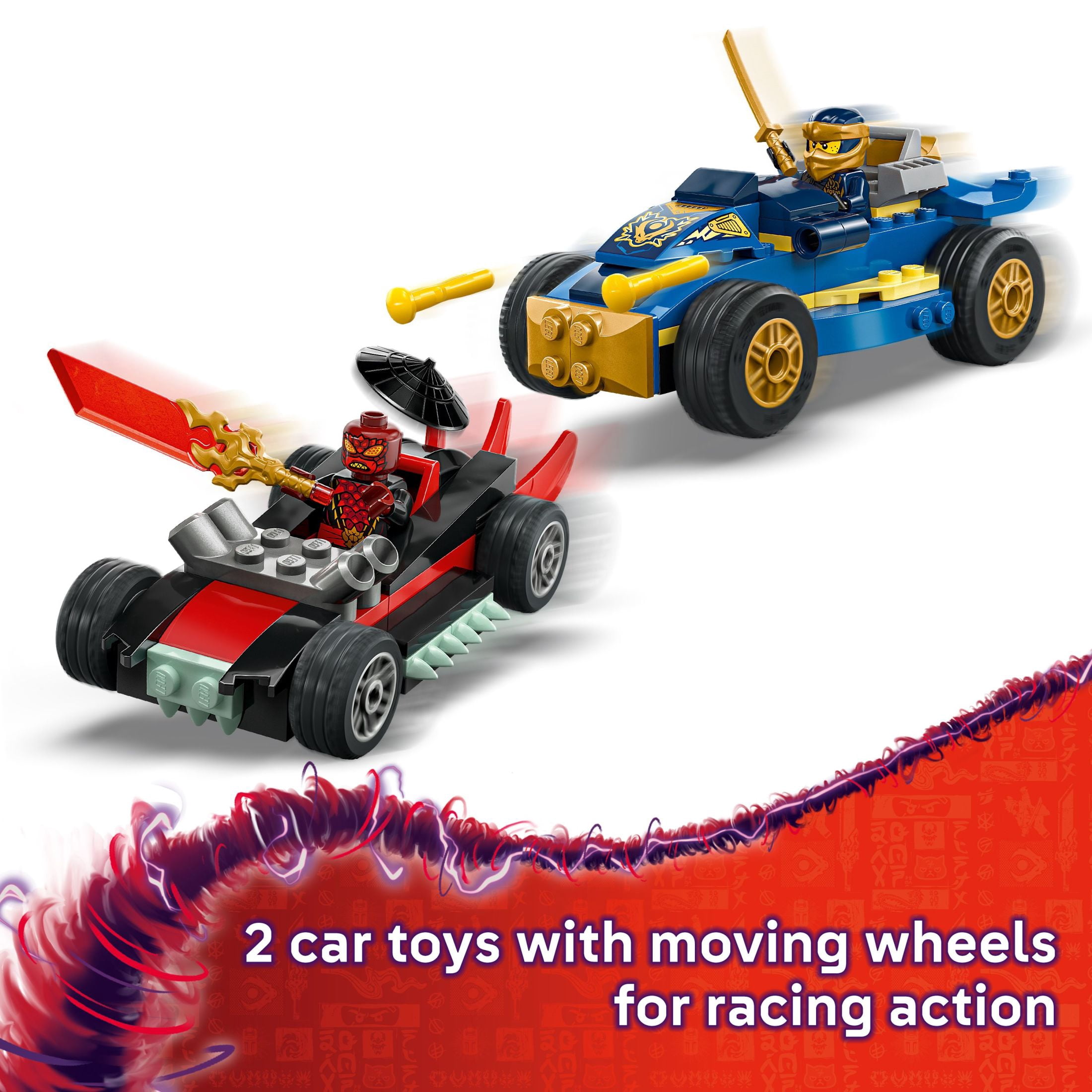LEGO NINJAGO Vehicle, 71840, Race Car Duel for Preschool Kids