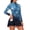 Blue Snowflake Print, variant on Sunset Palm Print Women's Long Sleeve Golf Dress Quarter Zip Tennis Outfit with Built-in Shorts & Pockets Quick Dry Stretch Athletic Wear for Pickleball Hiking, M