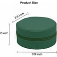 thumbnail image 3 of Small Travel Jewelry Case, Round Mini Travel Jewelry Box for Women Girls, New Year Gift (Blackish green), 3 of 5