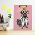 thumbnail image 6 of FMSHPON Cute Pug Dog Ballerina Pink Clipboard Hardboard Wood Nursing Clip Board and Pull for Standard A4 Letter 13x9 inches, 6 of 8