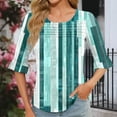 thumbnail image 5 of JTZGDY Cute Floral Tops for Women Dressy Casual Ruffled Half Sleeve Ruched Pleated Crew Neck Graphic T-Shirts Loose Fit Tshirt Tunic Blouse Green#01 S, 5 of 7