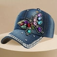 thumbnail image 2 of Bovemsi Baseball Caps for Women and Men Panel Studded Denim Casual Hat Adjustable Baseball Hat, 2 of 5