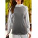 thumbnail image 3 of Camisetas elegantes de manga larga con cuello apilado para mujer, ropa holgada de algodón con estampado de mariposa dorada, 3 of 5