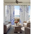 thumbnail image 2 of Ocean Coral Blackout Curtains for Bedroom Living Room, Purple Shell Seahorse Starfish Abstract Texture 63 In Long Thermal Insulated Room Darkening Drapes Grommet Window Treatments, 42 x 63 In, 2 of 9