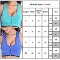 thumbnail image 2 of Womens Front Zip Yoga Cami Push Up Vest Support Tops Wireless Padded Sports Bra, 2 of 3