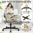 thumbnail image 2 of Criss Cross Desk Chair with Wheels and Flip Arms, Thick Padded Wide Seat Office Chair, Fabric Cross Legged Office Chair for Home Office, Mid Back Swivel Makeup Vanity Chair, 2 of 8