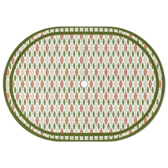 Outdoor Oval Waterproof Green Leaf Tablecloth with Umbrella Hole and Zipper,Reusable Indoor/Outdoor Durable Table Cover for Patio, Party, Picnic 60 X 84 Inch