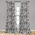 thumbnail image 5 of Ambesonne Leopard Curtains, Monochrome Sketchy Print, Pair of 28"x95", Charcoal Grey and White, 5 of 5