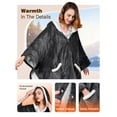 thumbnail image 2 of Ocuuziisu Wearable Heated Throw Blanket with Pockets and Hood, 50" x 70" Flannel and Sherpa Electric Wrap, 6 Heating Levels, 4-Hour Auto Shut Off, Machine Washable, Grey, 2 of 8
