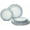 C. Imperial Blue & Gold, variant on " OCCASIONS " 50 Plates Pack (25 Guests)-Heavyweight Wedding Party Disposable Plastic Plate Set -(25x10.5'' Dinner + 25x8'' Salad/Dessert) (Imperial in White)
