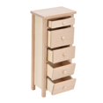 thumbnail image 3 of Dollhouse Beside Drawers, High Simulation 1:12 Proportion Premium Wood Unpainted Design Dollhouse Chest Of Drawers  For Toy For DIY For Game Plain Color, 3 of 8