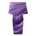 thumbnail image 5 of Vibrant Abstract Violet Textured Background Women's Off The Shoulder Ruffles Summer Wedding Guest Loose Casual Party Beach Dress, 5 of 9