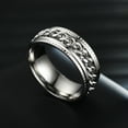 thumbnail image 5 of Eosunjian Men Ring Simple High Polished Fashion Jewelry Rotating Chain Inlaid Finger Ring for Party Black US 8, 5 of 13