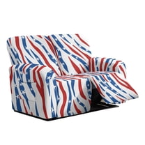 Xixirimido Recliner Chair Cover, 6-Pieces Stretch Recliner Covers for 2 Seat Reclining Chair Slipcover Loveseat Furniture Protector for Pets Kids, US Flag Style Stripe