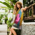 thumbnail image 2 of Logiee Bright Pink Chair Print Summer Dresses for Women,Beach Sleeveless Flowy Pocket Tshirt Tank Sundresses,Women's Sleeveless Dress, 2 of 7