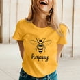 thumbnail image 2 of Alun Happy Bees' Day Womens T Shirts Women Loose Comfortable Summer Classic Crewneck Short Sleeve Tees Soft Lightweight Cute Honeybee Graphic Festival Celebration Tops 2-Yellow XL, 2 of 5