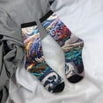thumbnail image 5 of Vsdgher Psychedelic Shark Artwork Crew Socks for Men & Women, Breathable Casual Athletic Ankle Socks, 5 of 6