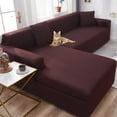 thumbnail image 4 of Dowbom 2 Pieces Sectional Couch Cover,Stretch L Shape Sofa Slipcover Universal Anti-Slip Waterproof Sofa Cover with 2 Pillowcase Furniture Protector for Kids Pets-2+3 Seater-N, 4 of 6